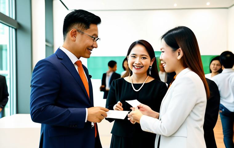 **

"A vibrant networking event for property investors in Kuala Lumpur, Malaysia. Diverse group of people in professional attire, exchanging business cards and discussing investment opportunities in a modern office setting. Focus on positive energy and collaboration. Safe for work, appropriate content, fully clothed, professional, family-friendly, perfect anatomy, correct proportions, natural pose, professional photography, high quality."

**